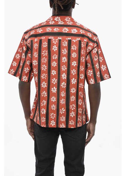 Camasi casual Marni Cotton Bowling Shirt With Floral Pattern Red Barbati (BM 19760996) 2