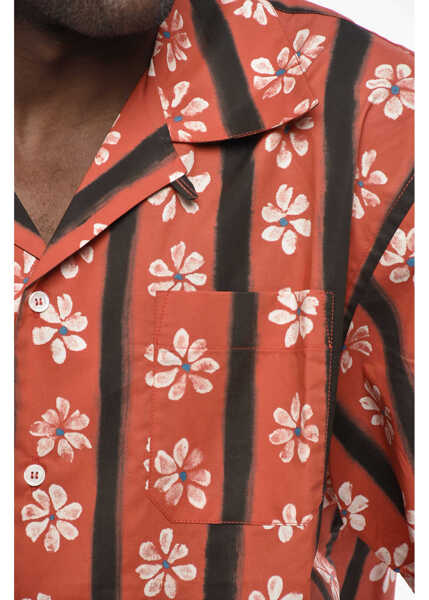 Camasi casual Marni Cotton Bowling Shirt With Floral Pattern Red Barbati (BM 19760996) 3