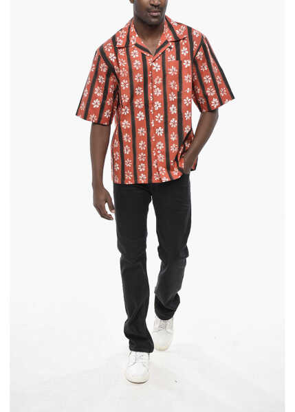 Camasi casual Marni Cotton Bowling Shirt With Floral Pattern Red Barbati (BM 19760996) 4