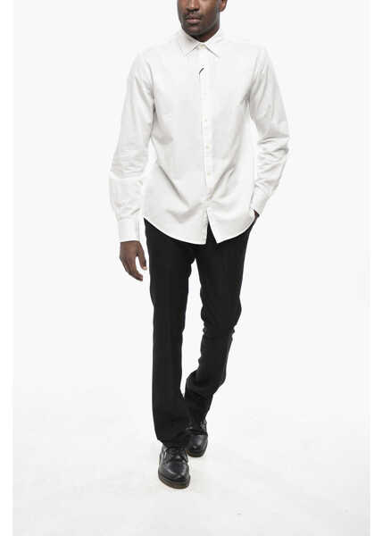 Camasi casual DEPERLU Cotton Poplin Shirt Jack With French Collar White Barbati (BM 19761005) 4