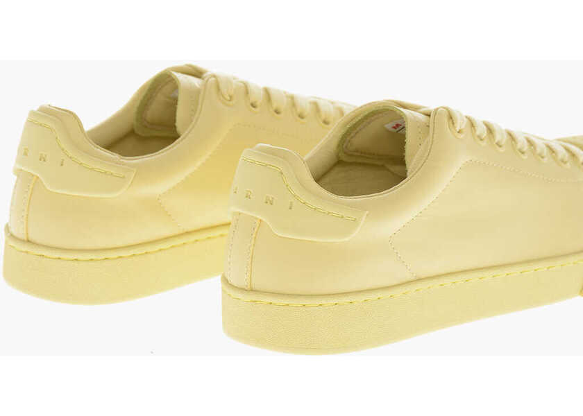 Sneakers Marni Low Leather Sneakers With Rubber Toe Cap Yellow Femei (BM 19761008) 2