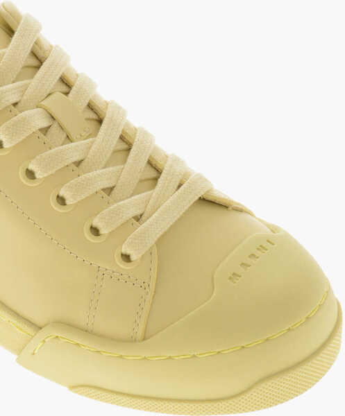Sneakers Marni Low Leather Sneakers With Rubber Toe Cap Yellow Femei (BM 19761008) 4