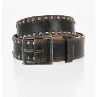 Curele DSQUARED2 35Mm Vintage-Effect Leather Belt With Studs