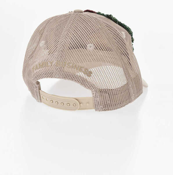 Sepci DSQUARED2 Cotton And Mesh Baseball Cap Tropical With Bead And Sequin E Beige Femei (BM 19761020) 2