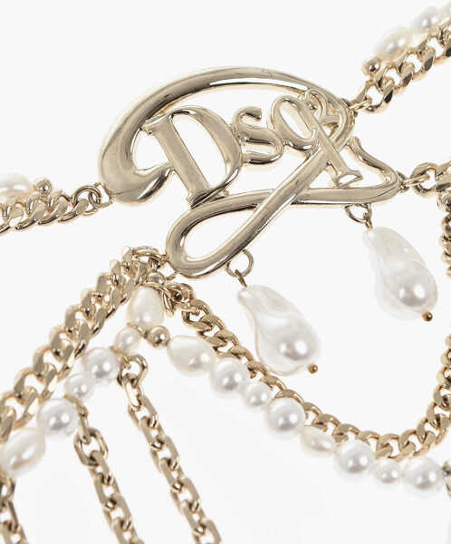 Pulovere DSQUARED2 Brass Choker With Pearls And Shells White Femei (BM 19761029) 2