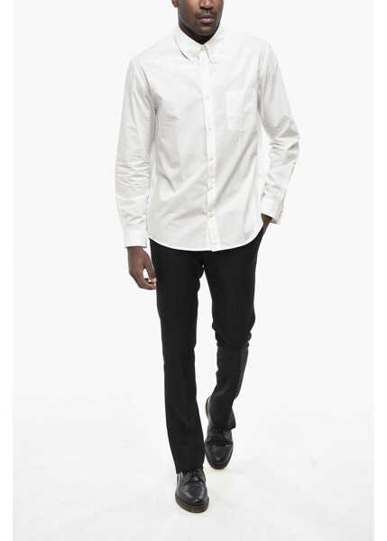 Camasi casual A.P.C. Standard-Fit Solid-Colored Shirt With Button-Down Collar White Barbati (BM 19761041) 4