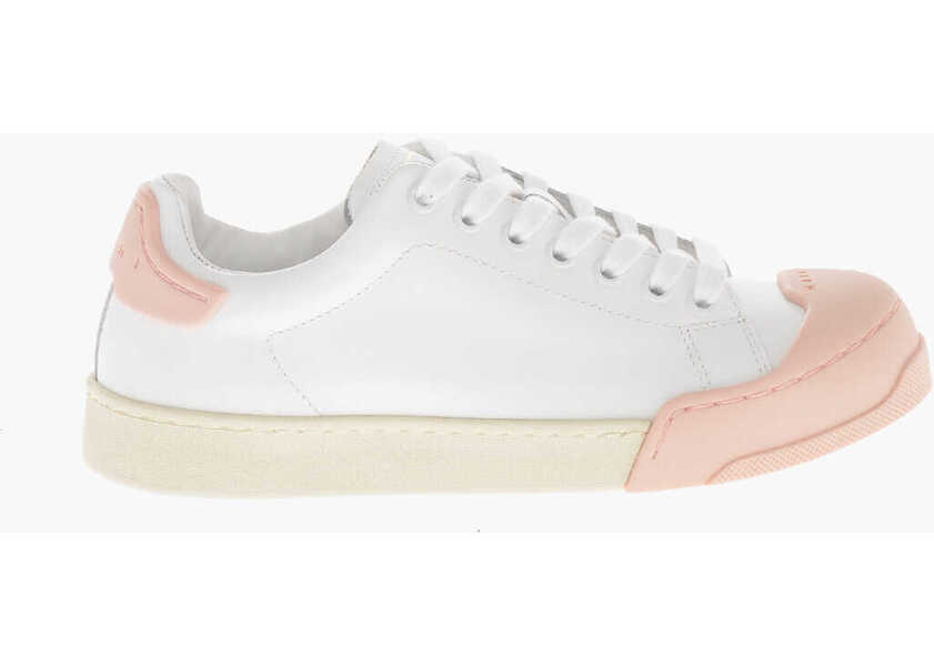 Sneakers Marni Low Leather Sneakers With Contrasting Rubber Toe Cap White Femei (BM 19761050) 3
