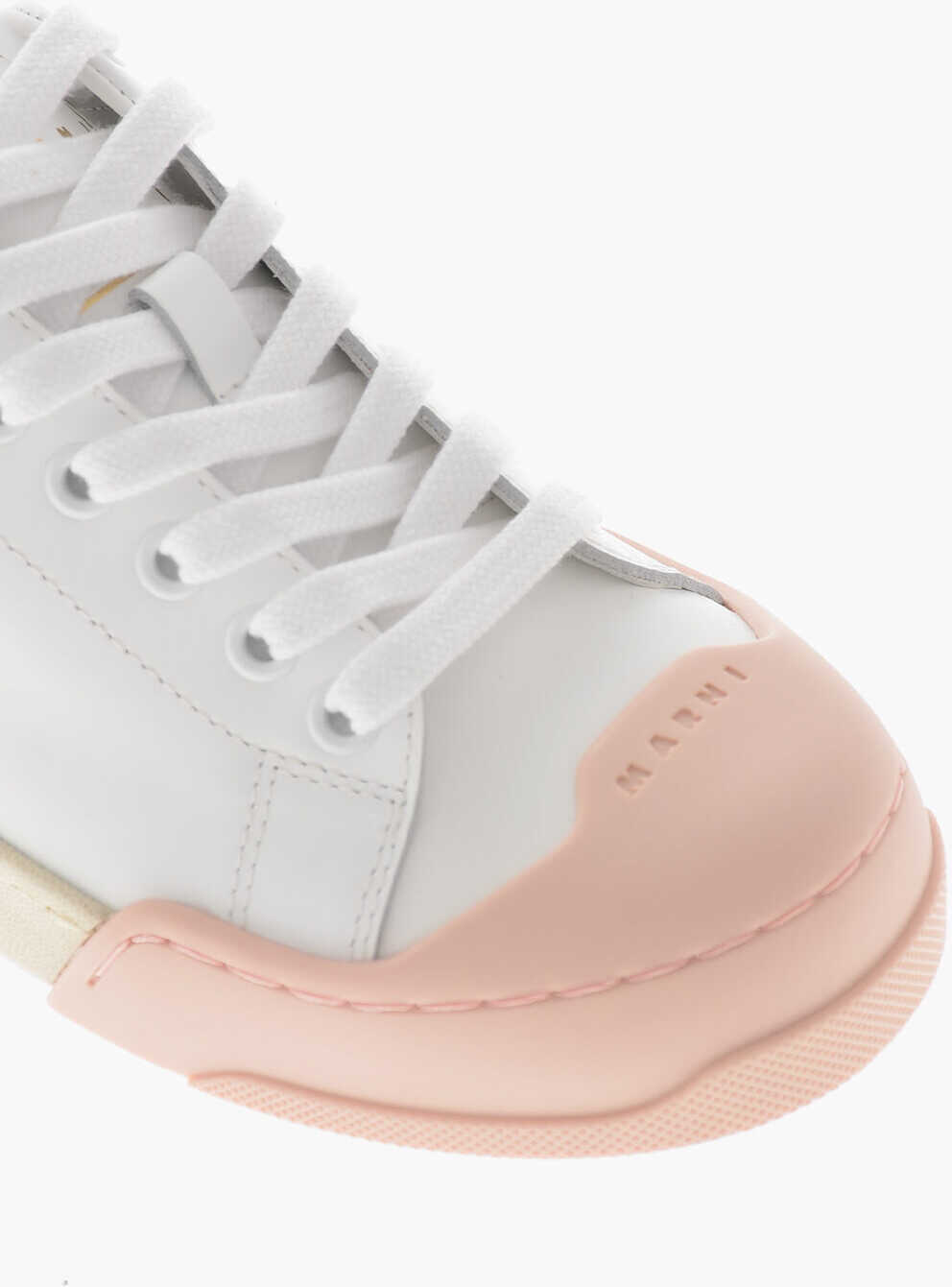 Sneakers Marni Low Leather Sneakers With Contrasting Rubber Toe Cap White Femei (BM 19761050) 4