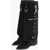 Givenchy Canvas Knee-High Boots Cowboy With Cargo Design 7Cm Heel Black