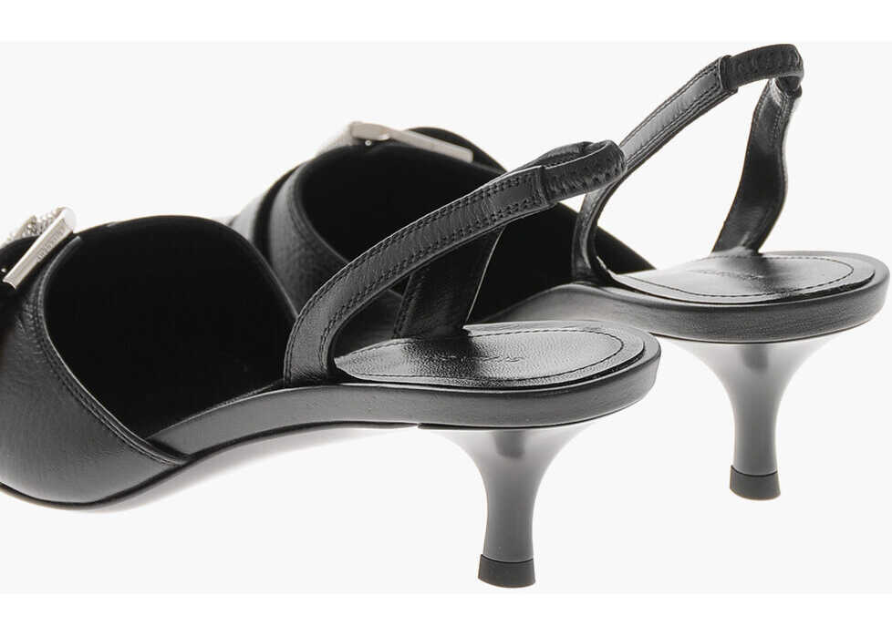 Pantofi stiletto Givenchy Leather Slingbacks Voyou With Front Buckle Black Femei (BM 19761062) 2