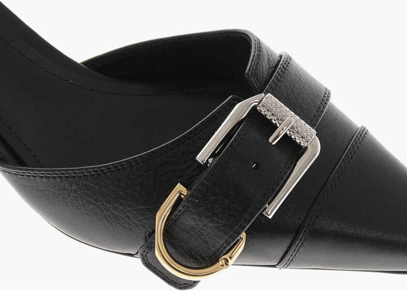 Pantofi stiletto Givenchy Leather Slingbacks Voyou With Front Buckle Black Femei (BM 19761062) 4