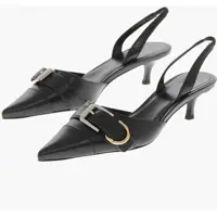 Pantofi stiletto Leather Slingbacks Voyou With Front Buckle Femei