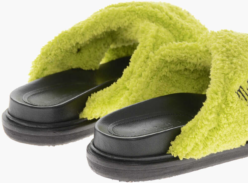 Sandale fara toc Marni Criss-Cross Sponge Sandals With Rubber Sole Green Femei (BM 19761083) 2