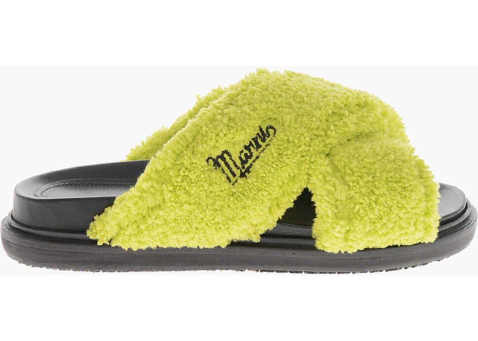 Sandale fara toc Marni Criss-Cross Sponge Sandals With Rubber Sole Green Femei (BM 19761083) 3