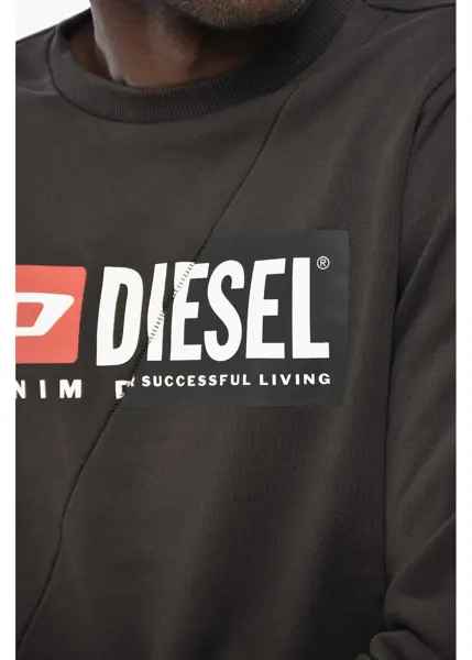 Bluze de trening Diesel Cotton Crewneck Sweatshirt S-Girk-Cuty With Maxi Logo Black Barbati (BM 19761089) 3