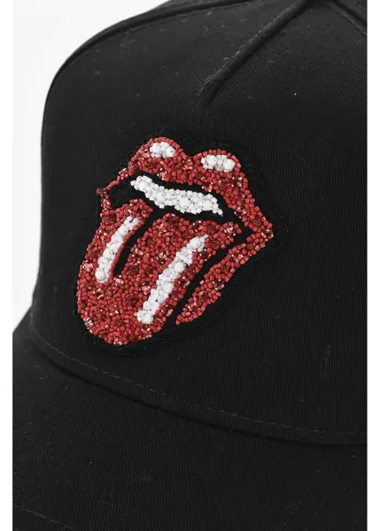 Sepci DSQUARED2 Solid-Color Baseball Cap Rolling Stones With Beaded Detail Black Femei (BM 19761107) 2
