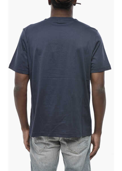 Tricouri Diesel Solid-Color Crew Neck T-Shirt T-Just-Small With Embroidered Blue Barbati (BM 19761110) 2