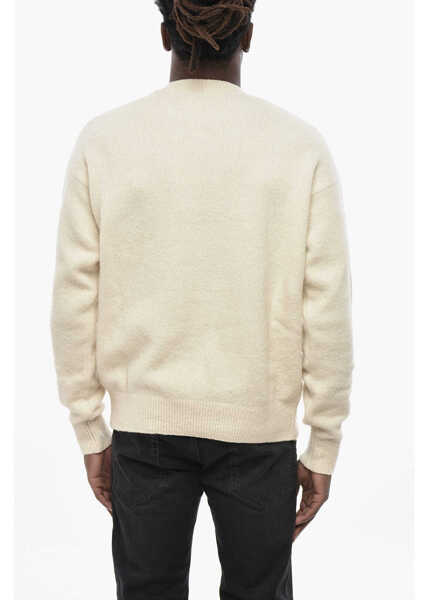 Pulovere Palm Angels Crew Neck Sweater Classic Logo With Embroidered Logo White Barbati (BM 19761113) 2