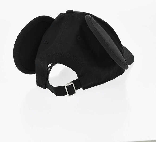 Sepci DSQUARED2 Cotton Gabardine Baseball Cap With Mouse Ears Black Barbati (BM 19761119) 2