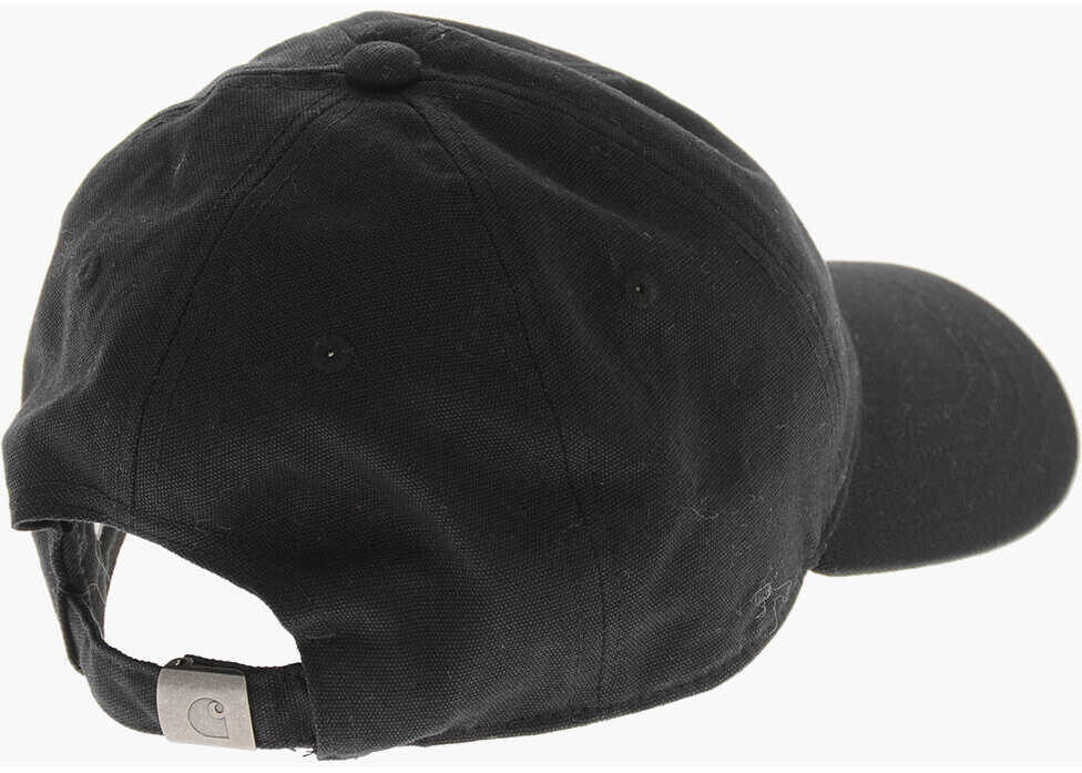 Sepci Carhartt Solid-Color Baseball Cap With Embroidered Logo Black Barbati (BM 19761122) 3