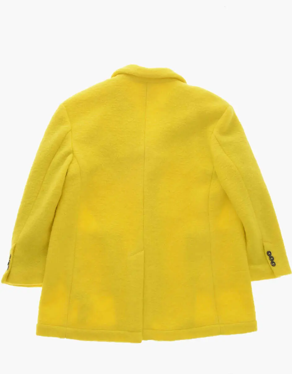 Paltoane DOUUOD Virgin Wool-Blend Coat With Patch Pockets Yellow Fete (BM 19761125) 3