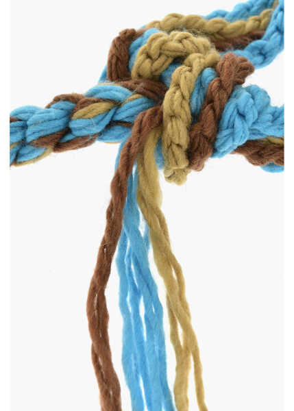 Esarfe DSQUARED2 Wool-Blend Cable Knit Scarf Blue Barbati (BM 19761128) 3