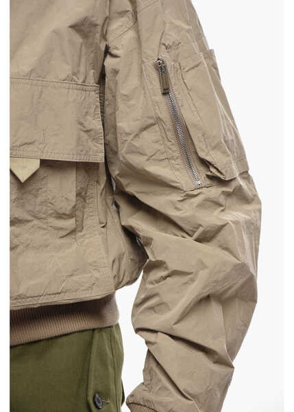 Jachete DSQUARED2 Bomber-Fit Windbreaker With Utility Pockets Beige Barbati (BM 19761143) 3