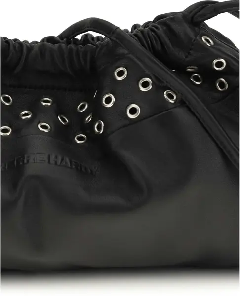 Genti de umar PIERRE HARDY Double Clutch with eyelets LAMB BLACK Femei (BM 19761239) 4