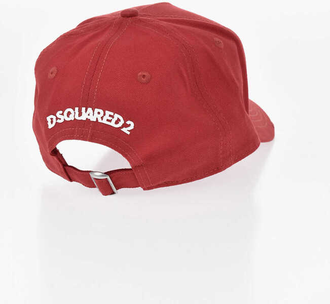 Sepci DSQUARED2 Solid-Color Baseball Cap Burbs With Raised Detail Red Barbati (BM 19761371) 2