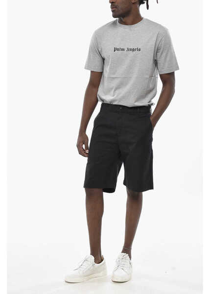 Pantaloni scurti Diesel Stretch Cotton Shorts P-Lars With Embroidered Logo Black Barbati (BM 19761374) 4