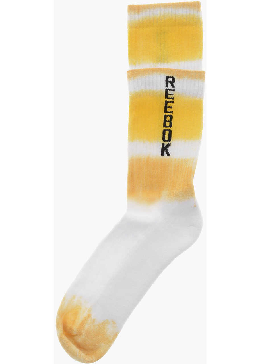 Sosete HED MAYNER Reebok Tie-Dye Effect Cotton Socks With Contrasting Logo Yellow Barbati (BM 19761380) 3