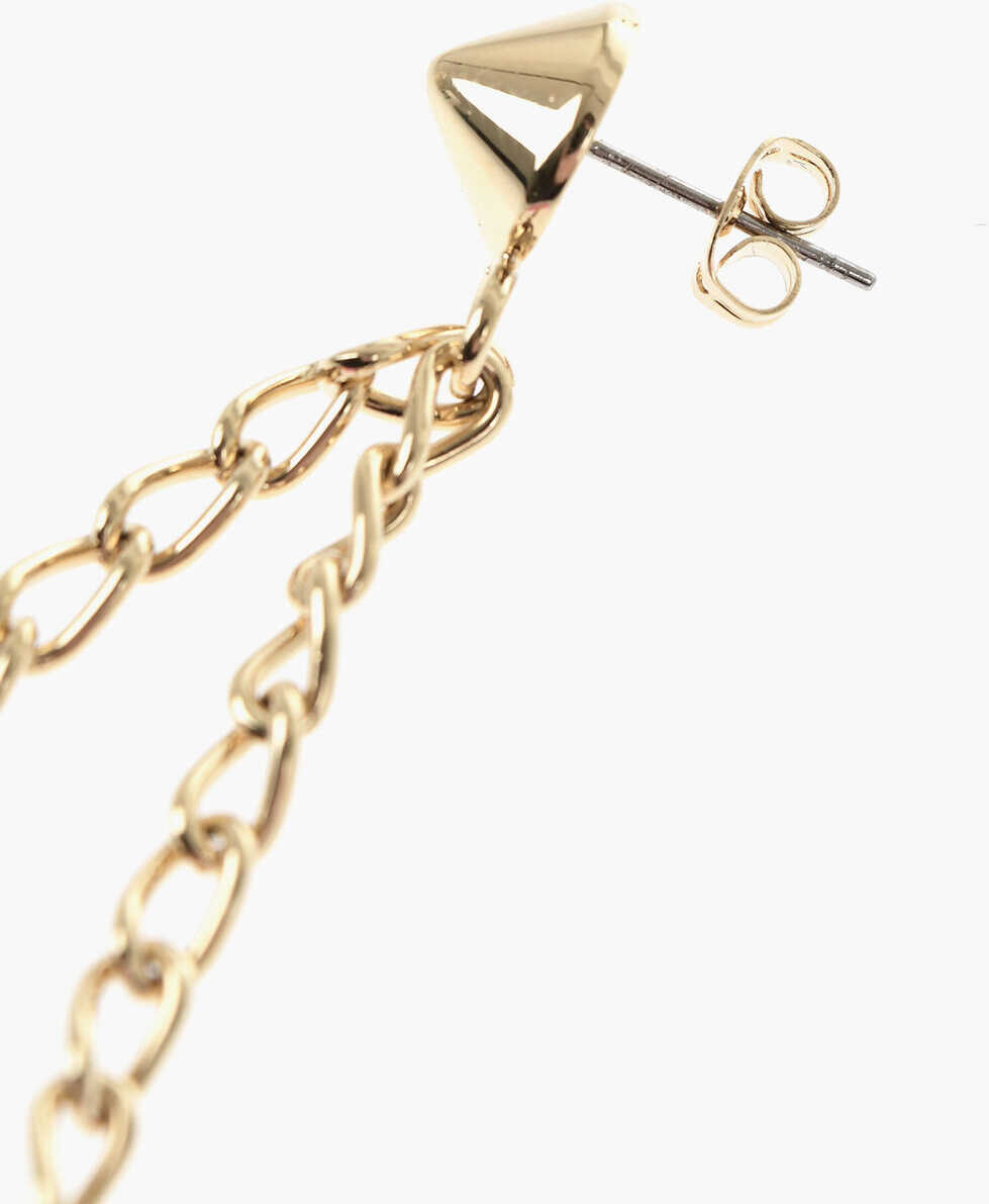 Cercei DSQUARED2 Open Your Heart Pendant Earrings With Embossed Print Pink Femei (BM 19761386) 3