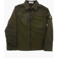 Camasi Cotton Blend Overshirt With Front Zip Baieti