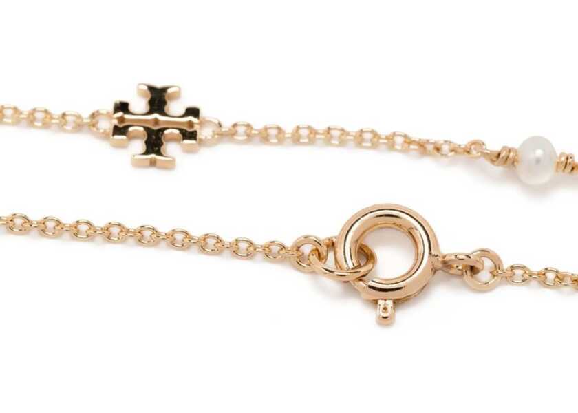 Coliere Tory Burch Kira Necklace With Logo And Pearls GOLD Femei (BM 19761431) 3