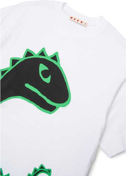 Tricouri Marni Dinosaur T-Shirt WHITE Fete (BM 19761443) 3