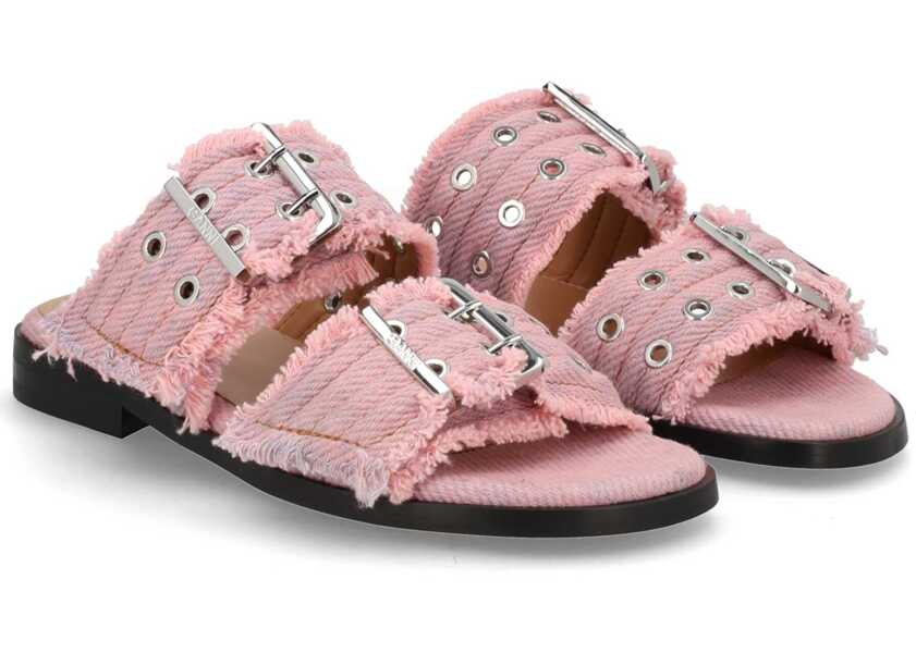 Balerini Ganni Denim Sandal With Bangs PINK Femei (BM 19761485) 2