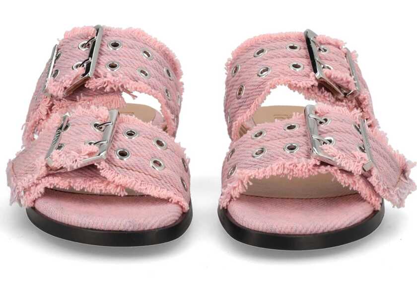Balerini Ganni Denim Sandal With Bangs PINK Femei (BM 19761485) 3