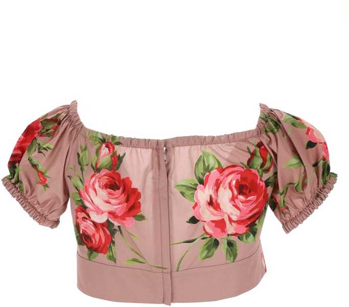 Bluze Dolce & Gabbana Bouquet Rose Print Top PINK Femei (BM 19761527) 2