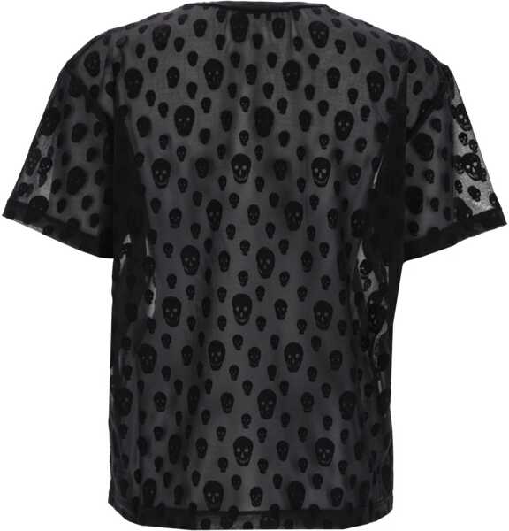 Tricouri Alexander McQueen T-Shirt With Skull Pattern BLACK Femei (BM 19761572) 2