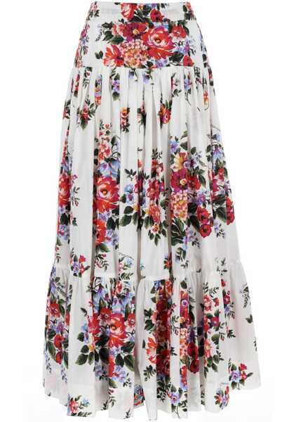 Fuste casual Dolce & Gabbana Long Skirt With Floral Print WHITE Femei (BM 19761587) 2