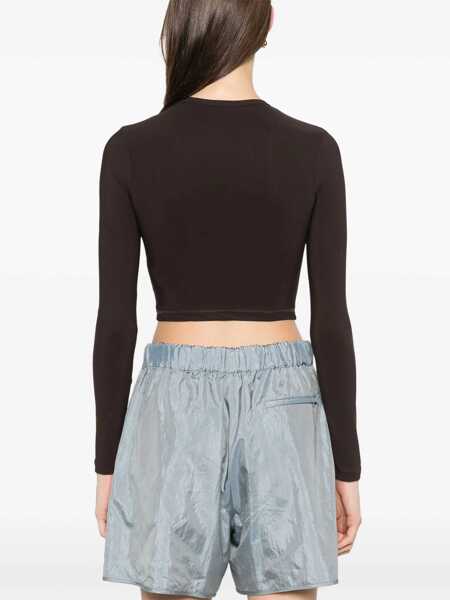 Bluze Jil Sander Cropped Top With Logo BROWN Femei (BM 19761599) 4