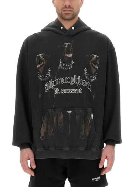 Bluze de trening REPRESENT Felpa Con Cappuccio Thoroughbred BLACK Barbati (BM 19761701) 2