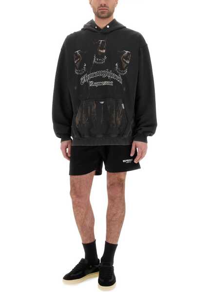 Bluze de trening REPRESENT Felpa Con Cappuccio Thoroughbred BLACK Barbati (BM 19761701) 4