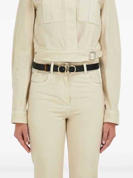 Curele Ferragamo Adjustable and reversible Gancini Belt NERO/NATURAL Femei (BM 19761992) 2