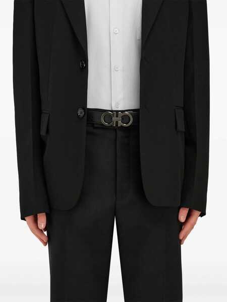 Curele Ferragamo Reversible and adjustable Gancini Belt NERO Barbati (BM 19761995) 4