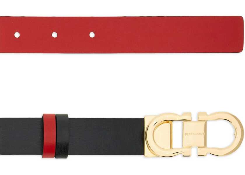 Curele Ferragamo Adjustable and reversible Gancini Belt LUX NEROFLAME RED GIOVE Femei (BM 19762055) 2