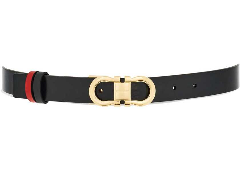 Curele Ferragamo Adjustable and reversible Gancini Belt LUX NEROFLAME RED GIOVE Femei (BM 19762055) 3