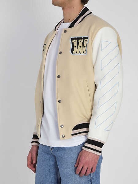 Bomber jacket Off-White Varsity Bomber Jacket CREAM Barbati (BM 19762280) 2