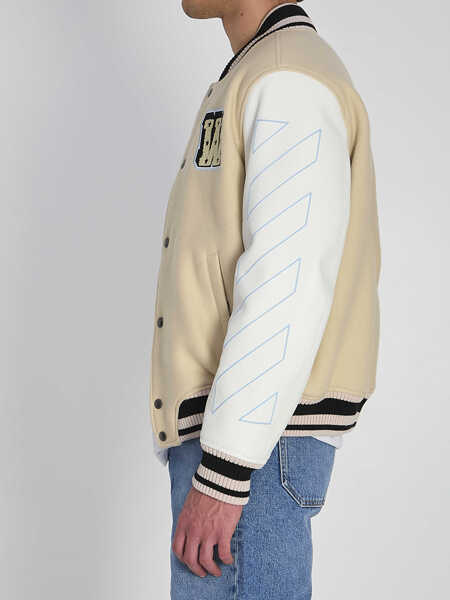 Bomber jacket Off-White Varsity Bomber Jacket CREAM Barbati (BM 19762280) 3