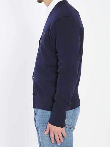 Cardigane AMI Paris Ami De Coeur Wool Cardigan BLUE Barbati (BM 19762328) 3